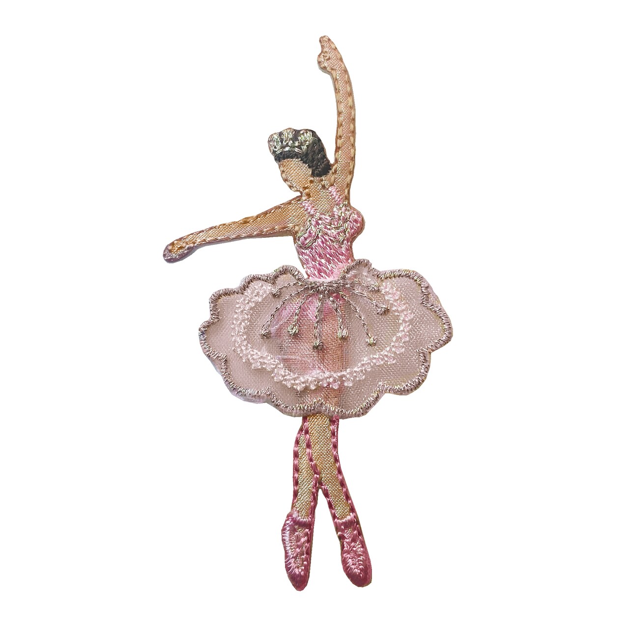 Ballerina in Pink Dress with Crown, Ballet Dancer, POC, Embroidered, Iron on Patch